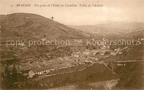 AK / Ansichtskarte Beaujeu_Rhone Vue panoramique prise de l Hotel du Cornillon Vallee de l Ardiere Beaujeu Rhone