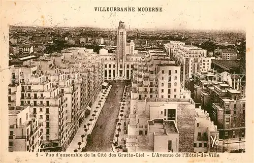 AK / Ansichtskarte Villeurbanne Panorama Cite des Gratteciel Avenue de l Hotel de Ville Villeurbanne