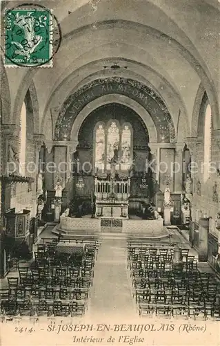 AK / Ansichtskarte Beaujeu_Rhone Saint Joseph en Beaujolais Interieur de l Eglise Beaujeu Rhone