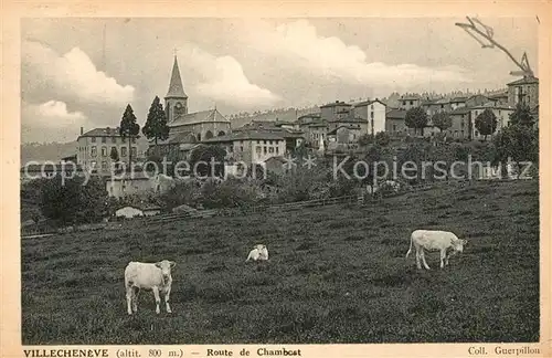 AK / Ansichtskarte Villecheneve Route de Chambost des vaches Eglise Villecheneve