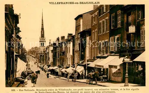 AK / Ansichtskarte Villefranche_en_Beaujolais Rue Nationale Villefranche_en