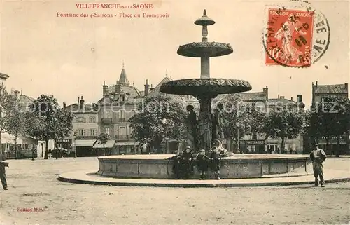 AK / Ansichtskarte Villefranche sur Saone Fontaine des 4 Saisons Place du Promenoir Villefranche sur Saone