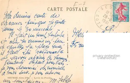 AK / Ansichtskarte Seurre Lev?e de Pouilly Seurre