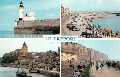 AK / Ansichtskarte Le_Treport Le Phare Quai Francois et Entree du Port Eglise St Jacques Le_Treport