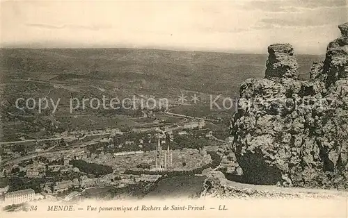 AK / Ansichtskarte Mende Vue panoramique et Rochers de Saint Privat Mende