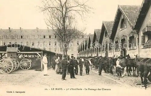 AK / Ansichtskarte Le_Mans_Sarthe 31e Regiment dArtillerie Le Pansage des Chevaux Le_Mans_Sarthe