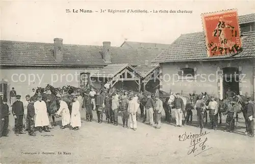 AK / Ansichtskarte Le_Mans_Sarthe 31e Regiment dArtillerie La visite des chevaux Le_Mans_Sarthe