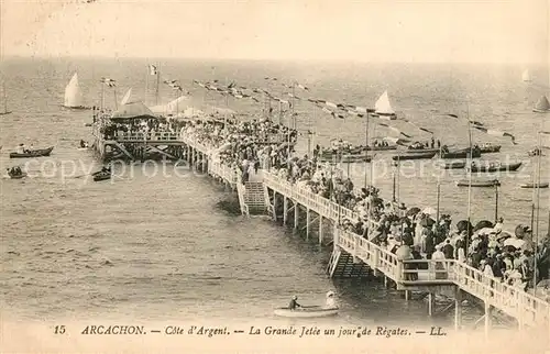 AK / Ansichtskarte Arcachon_Gironde Cote dArgent La Grande Jetee un jour de Regates Arcachon Gironde