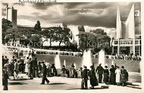 AK / Ansichtskarte Exposition_Internationale_Paris_1937 Jardins et Bassins du Trocadero Pavillons des Pays Bas et Norvege 