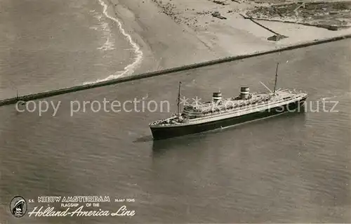 AK / Ansichtskarte Dampfer_Oceanliner Fliegeraufnahme Nieuw Amsterdam  