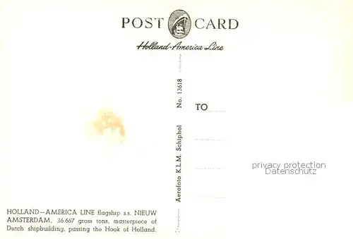 AK / Ansichtskarte Dampfer_Oceanliner Nieuw Amsterdam  