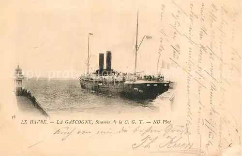 AK / Ansichtskarte Schiffe_Ships_Navires Le Havre La Gascogne  
