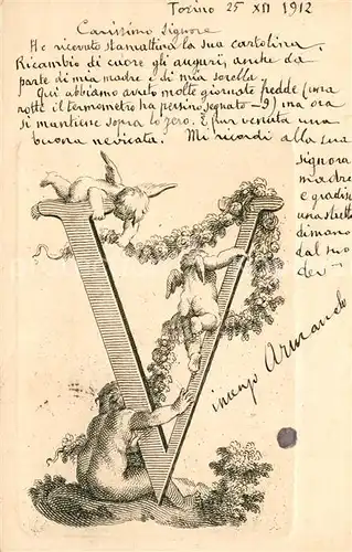 AK / Ansichtskarte Buchstabenkarte V Engel 