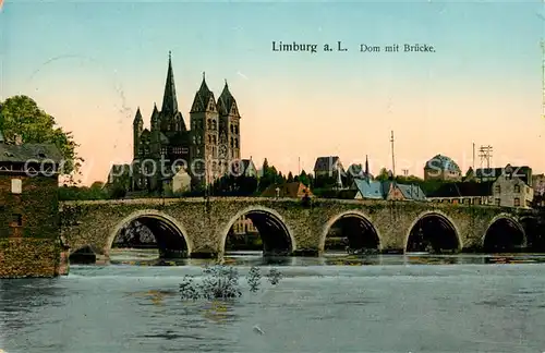 AK / Ansichtskarte Goldfensterkarte_Nr. 25434 Limburg Lahn Dom Br?cke  