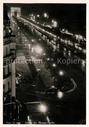 AK / Ansichtskarte Paris by night Champs Elysees Avenue Paris