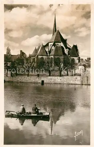 AK / Ansichtskarte Nemours_Seine et Marne Le Loing et l`Eglise St Jean Baptiste Nemours Seine et Marne