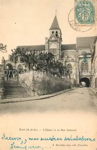 AK / Ansichtskarte Triel sur Seine Eglise et la Rue Galande Triel sur Seine