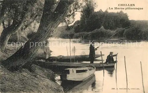 AK / Ansichtskarte Chelles_Seine et Marne La Marne pittoresque Angler Chelles_Seine et Marne