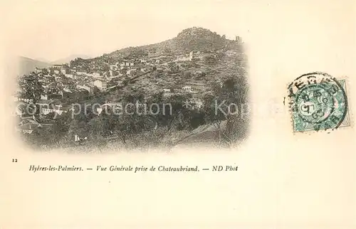 AK / Ansichtskarte Hyeres_les_Palmiers Vue generale prise de Chateaubriand Hyeres_les_Palmiers