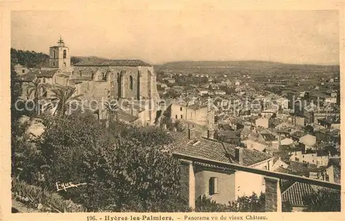 AK / Ansichtskarte Hyeres_les_Palmiers Panorama vu du vieux Chateau Hyeres_les_Palmiers