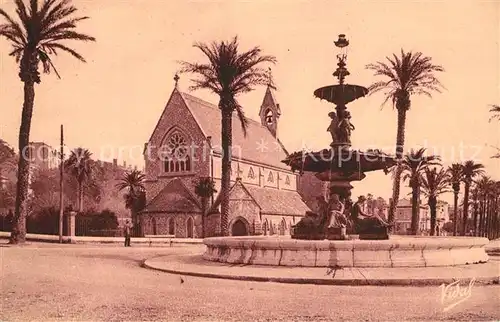 AK / Ansichtskarte Hyeres_les_Palmiers Fontaine Godillot Eglise Anglicane Hyeres_les_Palmiers