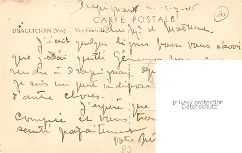 AK / Ansichtskarte Draguignan Vue generale Eglise Tour Draguignan