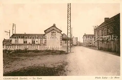 AK / Ansichtskarte Champagne_Sarthe La Gare Champagne Sarthe