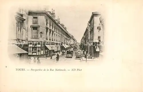 AK / Ansichtskarte Tours_Indre et Loire Perspective de la Rue Nationale Tours Indre et Loire
