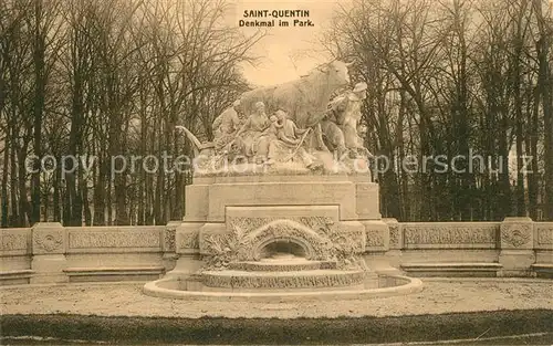 AK / Ansichtskarte Saint Quentin_Aisne Denkmal im Park Saint Quentin Aisne