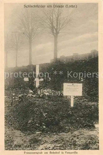 AK / Ansichtskarte Vergaville Franzosengrab am Bahnhof in Vergaville Vergaville