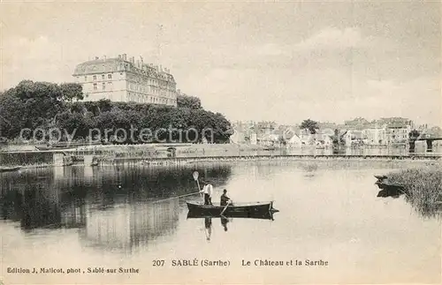 AK / Ansichtskarte Sable sur Sarthe Chateau et la Sarthe Sable sur Sarthe