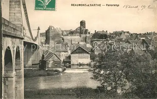 AK / Ansichtskarte Beaumont sur Sarthe Br?ckenpartie Beaumont sur Sarthe