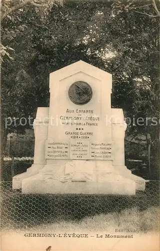 AK / Ansichtskarte Germigny l_Eveque Le Monument Germigny l Eveque