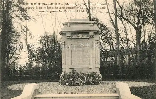 AK / Ansichtskarte Ferrieres en Brie Monument Commemorativ Ferrieres en Brie