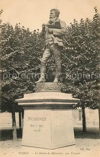 AK / Ansichtskarte Poissy Statue de Meissonier par Fremiet Monument Poissy
