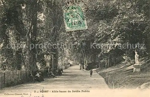 AK / Ansichtskarte Niort Allee basse du Jardin Public Niort