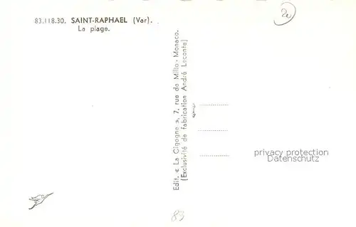 AK / Ansichtskarte Saint Raphael_Var La Plage Cote d Azur Saint Raphael Var