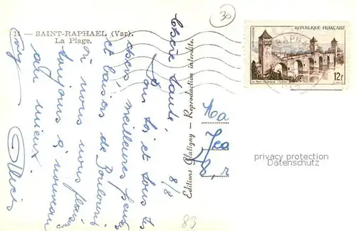 AK / Ansichtskarte Saint Raphael_Var La Plage Cote d Azur Saint Raphael Var