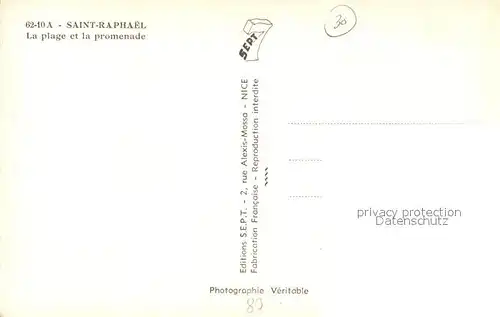 AK / Ansichtskarte Saint Raphael_Var La Plage et la Promenade Cote d Azur Saint Raphael Var