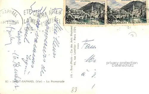 AK / Ansichtskarte Saint Raphael_Var La Promenade Cote d Azur Saint Raphael Var