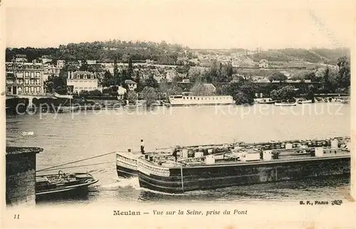 AK / Ansichtskarte Meulan Vur sur la Seine prise du Pont des bateaux Meulan