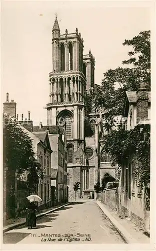 AK / Ansichtskarte Mantes sur Seine Rue de l Eglise Mantes sur Seine