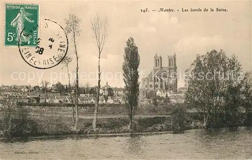 AK / Ansichtskarte Mantes la Jolie Les bords de la Seine Cathedrale Mantes la Jolie