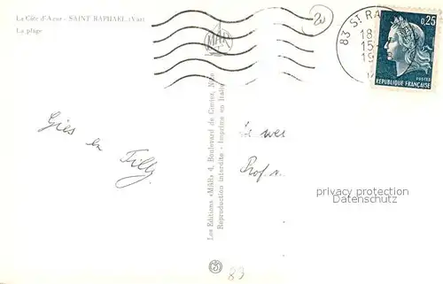 AK / Ansichtskarte Saint Raphael_Var La plage Cote d Azur Saint Raphael Var