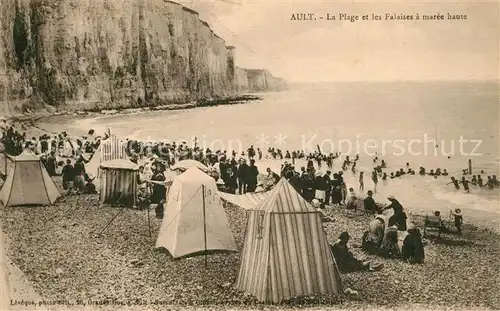 AK / Ansichtskarte Ault_Somme La Plage et les Falaises a maree haute Ault_Somme