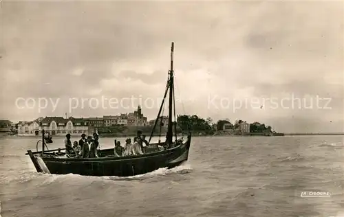 AK / Ansichtskarte Le_Crotoy Promenade en baie de la Somme bateau Le_Crotoy