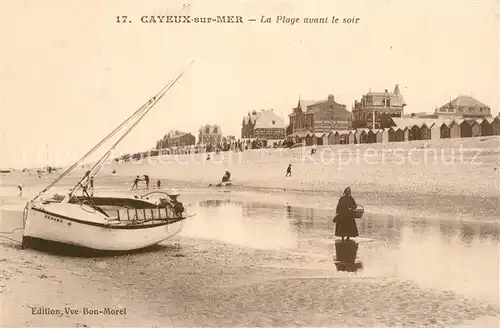 AK / Ansichtskarte Cayeux sur Mer La Plage avant le soir bateau Cayeux sur Mer