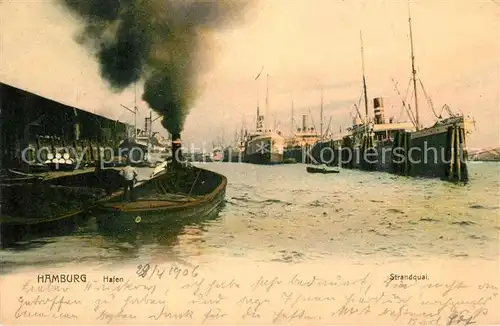 AK / Ansichtskarte Dampfer_Oceanliner Hamburg Hafen Strandquai  