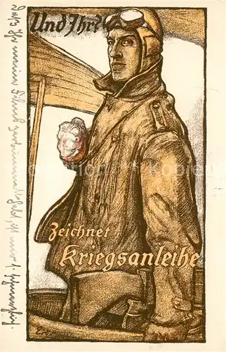 AK / Ansichtskarte Kriegsanleihe Pilot Zeichnung Fritz Erler  