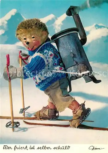 AK / Ansichtskarte Mecki_Nr. 353 Skifahren  